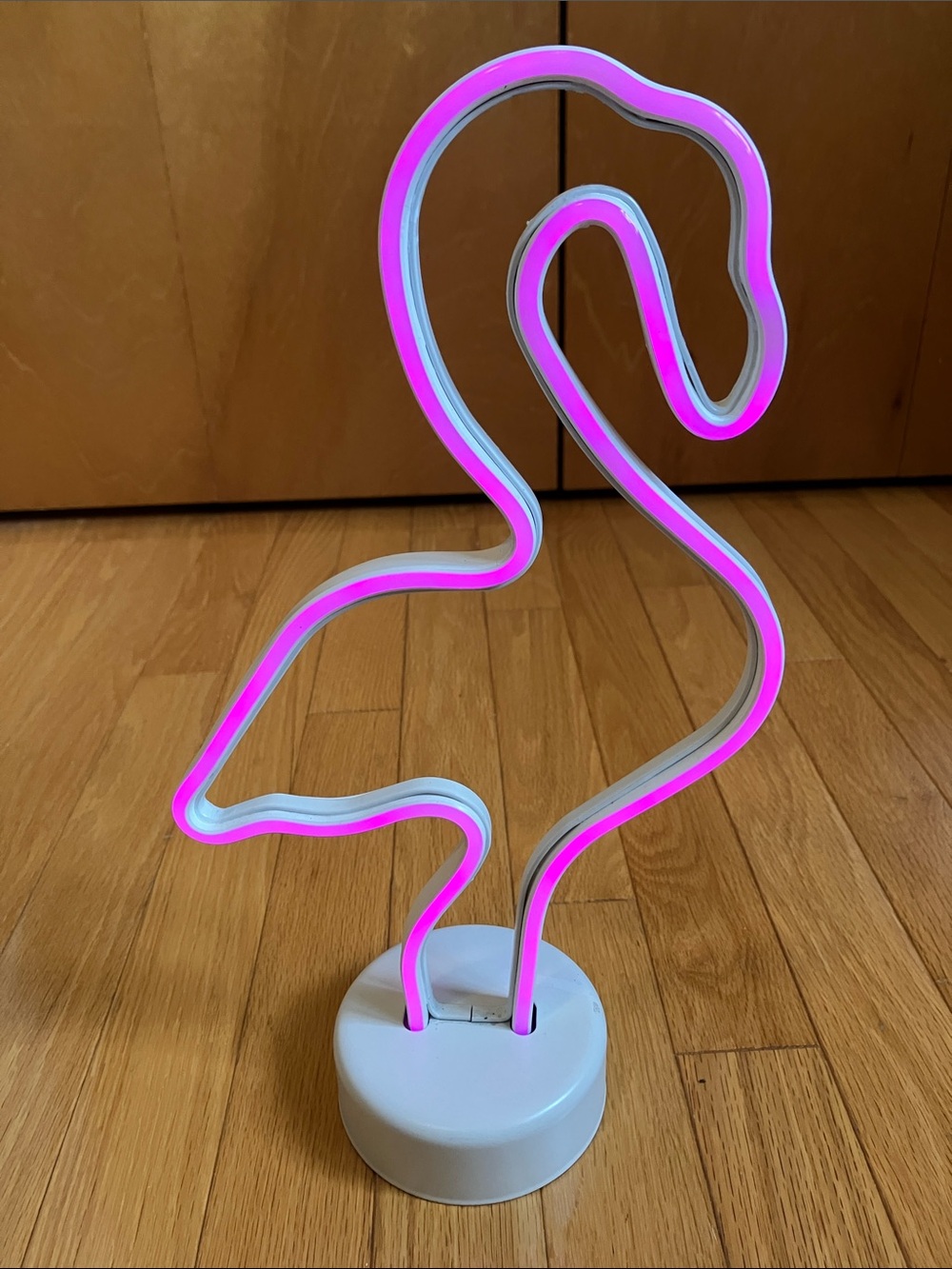 Neon Flamingo LED Table Sculpture in Pink